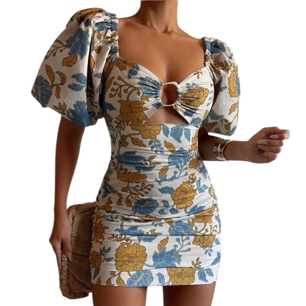 AMALIE the label, Floral Puff Sleeve Dress size 16